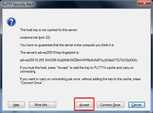 PuTTY screenshot number two.